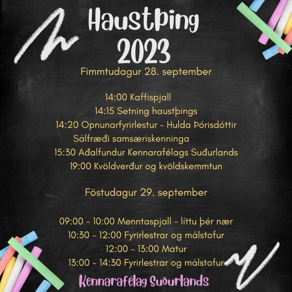 Haustþing kennara framundan