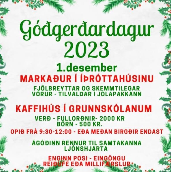 Markaðstorg og kaffihús í GÍH - Góðgerðardagur 01.12.23