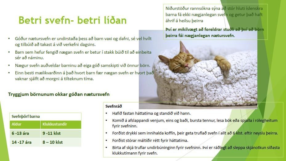 Heilsumolar - Mikilvægi svefns