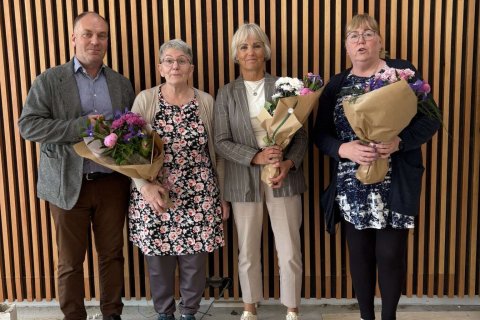 Sævar Þór, Guðríður, Erna og Margret. Á þessari mynd er vel yfir 100 ára reynsla af störfum í grunns…